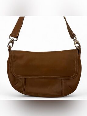 Charter Club Brown Leather Saddle Shoulder Bag